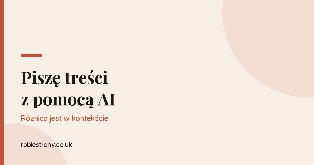Osoba pracująca z narzędziem AI nad treściami strony firmowej