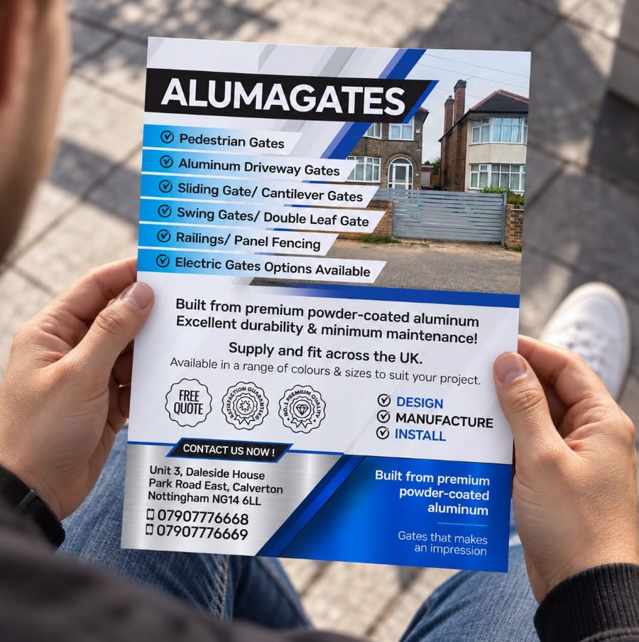 Ulotka A5 Alumagates zaprojektowana przez Fresh Look Design