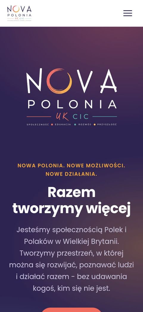 NovaPolonia website - mobile view